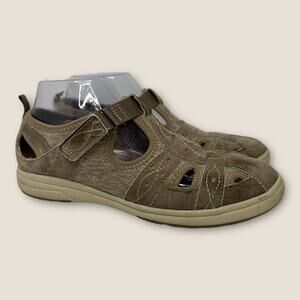 Earth Origins Womens 8 Effie Suede Fisherman Sandals Closed Toe Sedona Brown